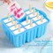 Popsicle Molds Silicone BPA-Free – 12-Piece Popsicle Tray Set for Freezer, Homemade Ice Cream Popsicle Molds, Large Ice Pop Maker Set, Reusable Ice Lolly Molds with 100 Popsicle Sticks (Blue)